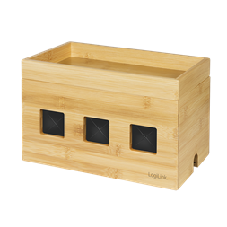 Logilink KAB0076 Kábeldoboz, 255x140x165 mm, bambusz
