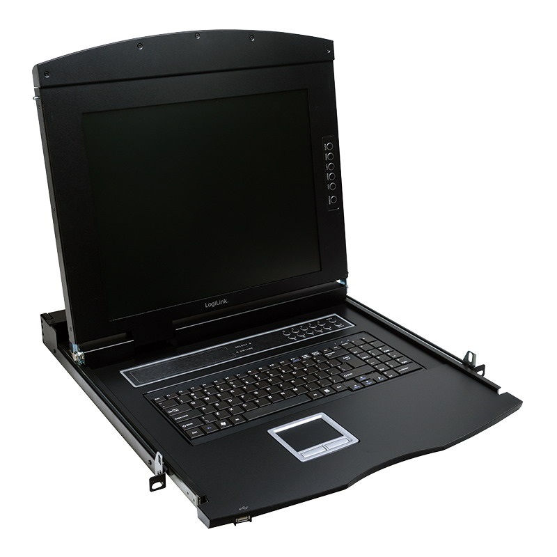 Logilink LC702GE KVM-konzol 17"-es képernyővel, VGA, USB-A, PS/2, QWERTZ