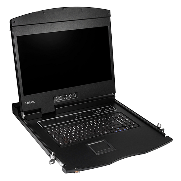 Logilink LC903US KVM-konzol 19"-es képernyővel, HDMI, Full HD, USB-A, PS/2, QWERTY