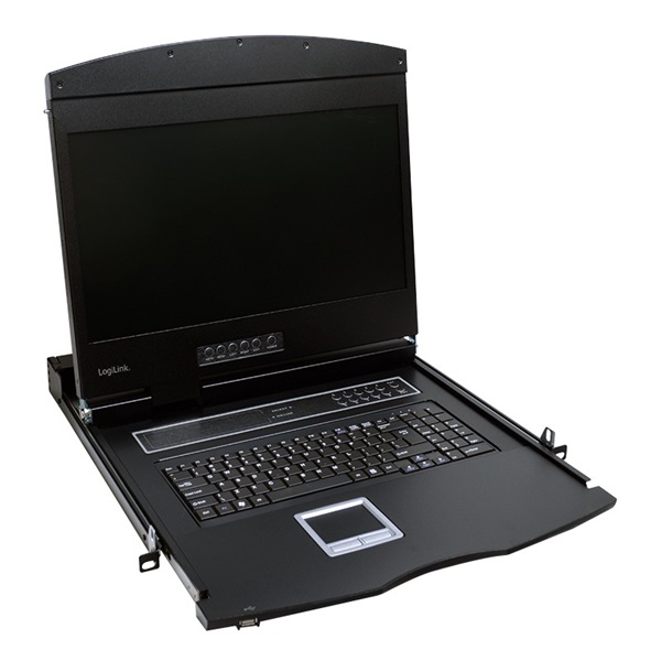 Logilink LC902US KVM-konzol 19"-es képernyővel, VGA, USB-A, PS/2, QWERTY