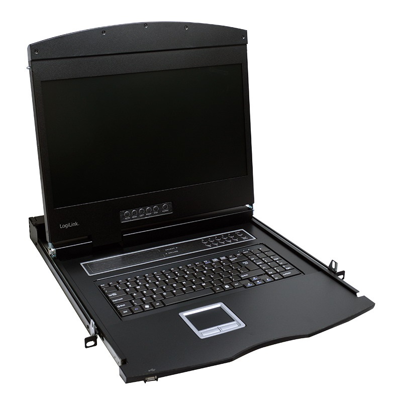 Logilink LC902GE KVM-konzol 19"-es képernyővel, VGA, USB-A, PS/2, QWERTZ