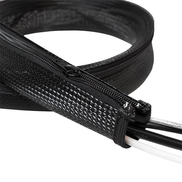 Logilink KAB0049 Kábelhüvely (cipzár), poliészter, fekete, 2 m