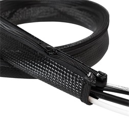 Logilink KAB0049 Kábelhüvely (cipzár), poliészter, fekete, 2 m