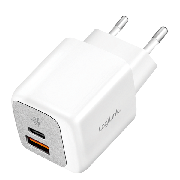 Logilink PA0320SB Kettős USB töltőkészlet (20 db), 1x USB-C (PD), 1x USB-A, 20 W, fehér