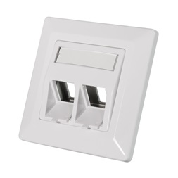 Logilink NK4020 Keystone Előlap 2 modulhoz, 45 -os kimenet, fehér