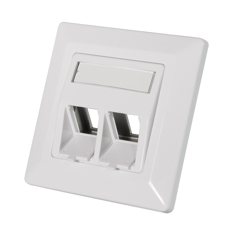 Logilink NK4020 Keystone Előlap 2 modulhoz, 45 -os kimenet, fehér