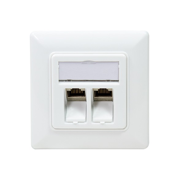 Logilink NK4023 Keystone előlap 2 Cat.6A modullal, fehér