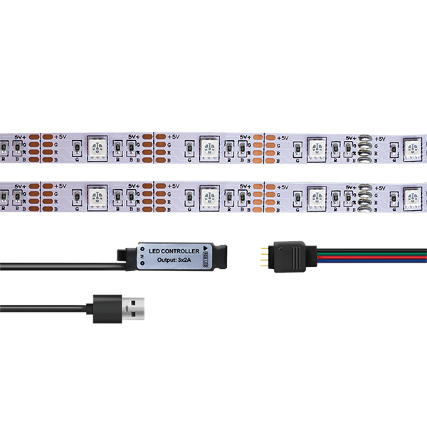 Logilink LED007 RGB LED szalagvilágítás, USB tápellátással, távirányítóval, 6W, 3m