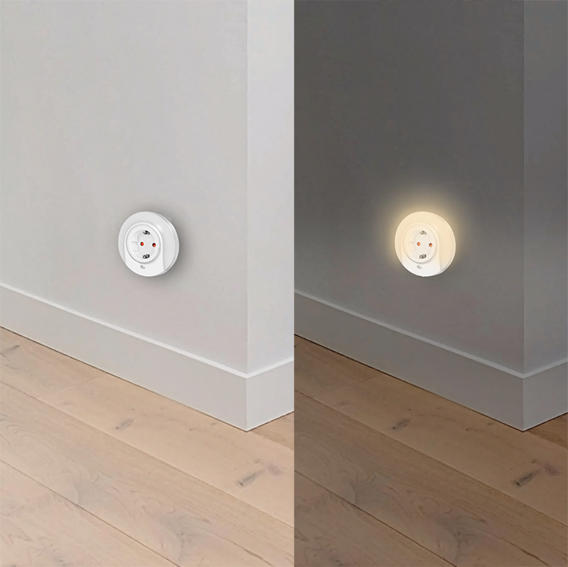 Logilink LED012 LED éjszakai lámpa áteresztő csatlakozóval és alkonyérzékelővel, 3528 LED x7