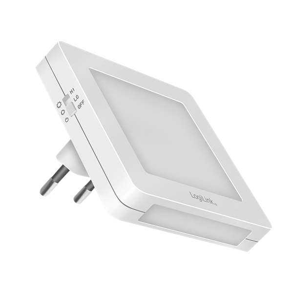 Logilink LED013 LED éjszakai lámpa alkonyérzékelővel, négyzet alakú, 3014 LED x4
