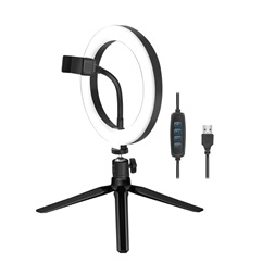Logilink AA0158 LED gyűrűs lámpa, tripod állvánnyal, 20 cm