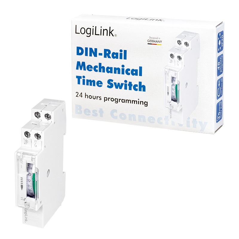 Logilink ET0009 Mechanikus időkapcsoló DIN-sínekhez