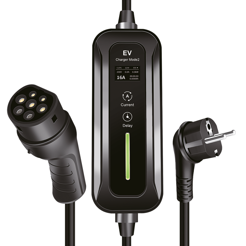 Logilink EVL0100 Mobil EV töltőállomás, CEE 7/7 - Type 2, 1 fázis, 16 A, 3,7 kW, 5 m