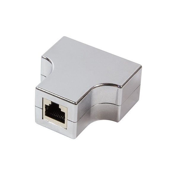 Logilink MP0037 Moduláris T-adapter 1 x RJ45 anya - 2 x RJ45 anya aljzat, fémes