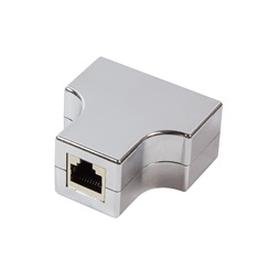 Logilink MP0037 Moduláris T-adapter 1 x RJ45 anya - 2 x RJ45 anya aljzat, fémes
