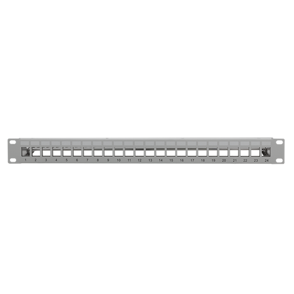 Logilink NK4057 19" Patch panel 24 keystone csatlakozóhoz, hátsó kábelkezelővel