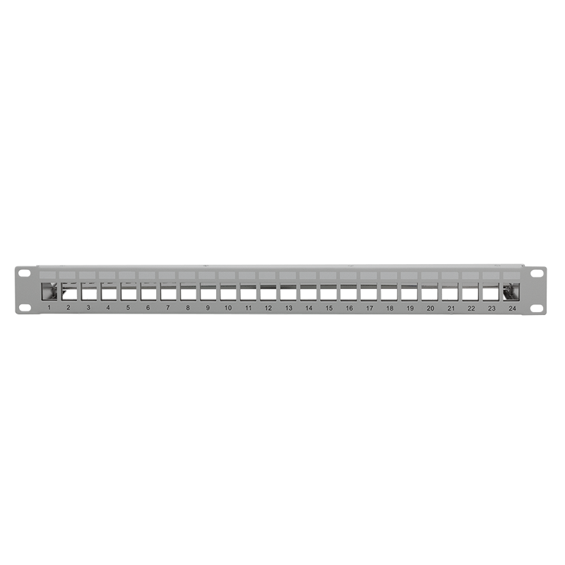 Logilink NK4057 19" Patch panel 24 keystone csatlakozóhoz, hátsó kábelkezelővel