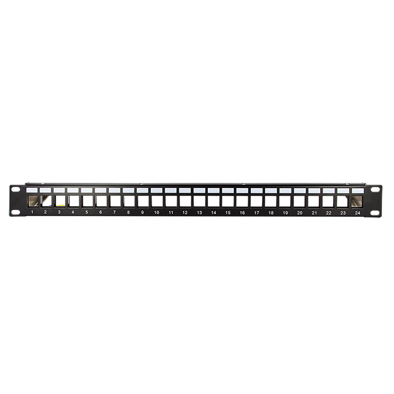 Logilink NK4058 9" Patch panel 24 keystone jack csatlakozóhoz, hátsó kábelkezelővel