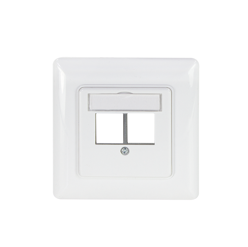 Logilink NK4059 előlap 2 keystone csatlakozóhoz, egyenes kimenet, jel fehér