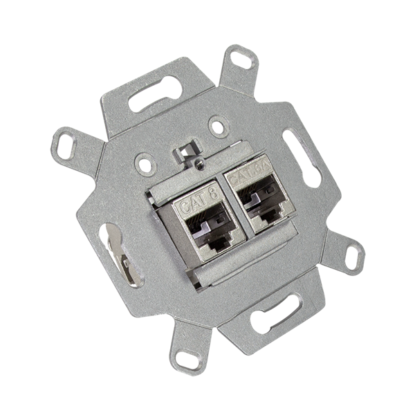 Logilink NK4059 előlap 2 keystone csatlakozóhoz, egyenes kimenet, jel fehér