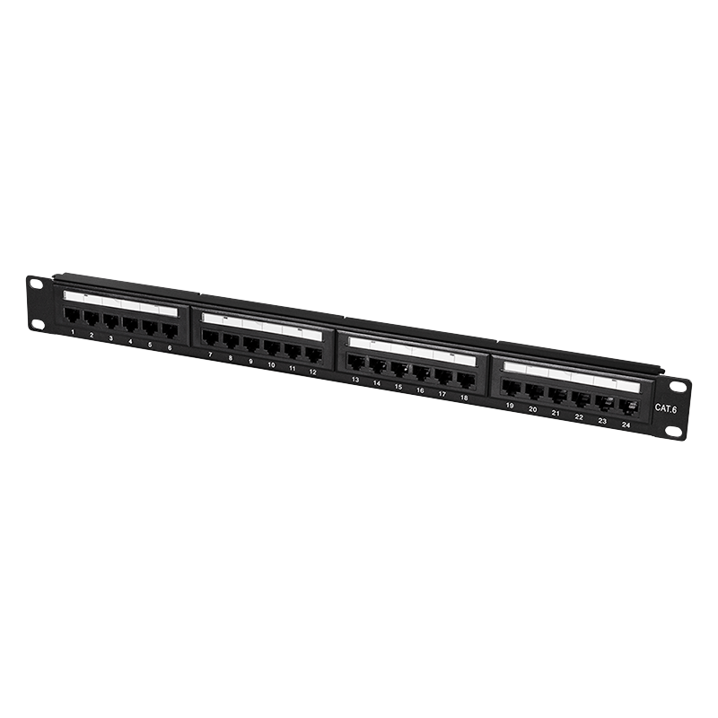 Logilink NP0004 Cat.6 Patch Panel 24 portos UTP, 180 -os lyukasztás, EconLine