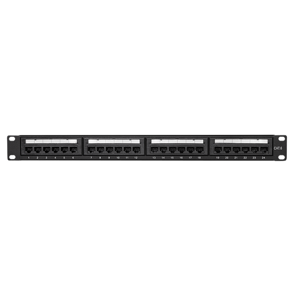 Logilink NP0004 Cat.6 Patch Panel 24 portos UTP, 180 -os lyukasztás, EconLine