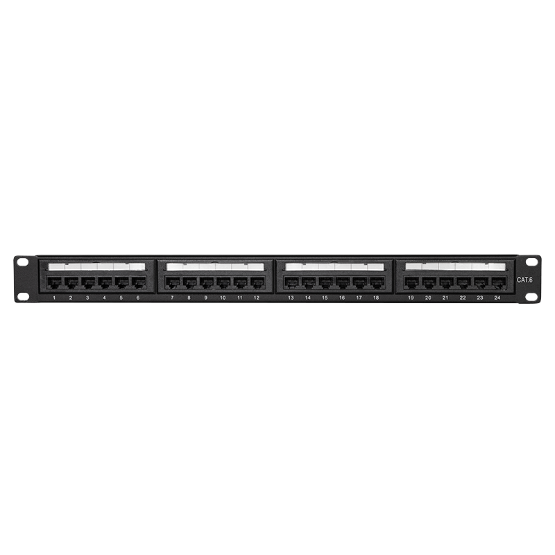 Logilink NP0004 Cat.6 Patch Panel 24 portos UTP, 180 -os lyukasztás, EconLine