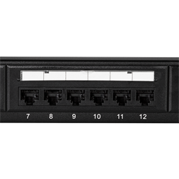 Logilink NP0004 Cat.6 Patch Panel 24 portos UTP, 180 -os lyukasztás, EconLine