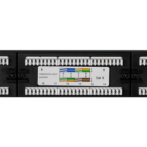 Logilink NP0004 Cat.6 Patch Panel 24 portos UTP, 180 -os lyukasztás, EconLine
