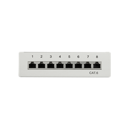 Logilink NP0016A Cat.6 Patch Panel 8 portos árnyékolt, asztali, világosszürke
