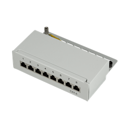 Logilink NP0016A Cat.6 Patch Panel 8 portos árnyékolt, asztali, világosszürke