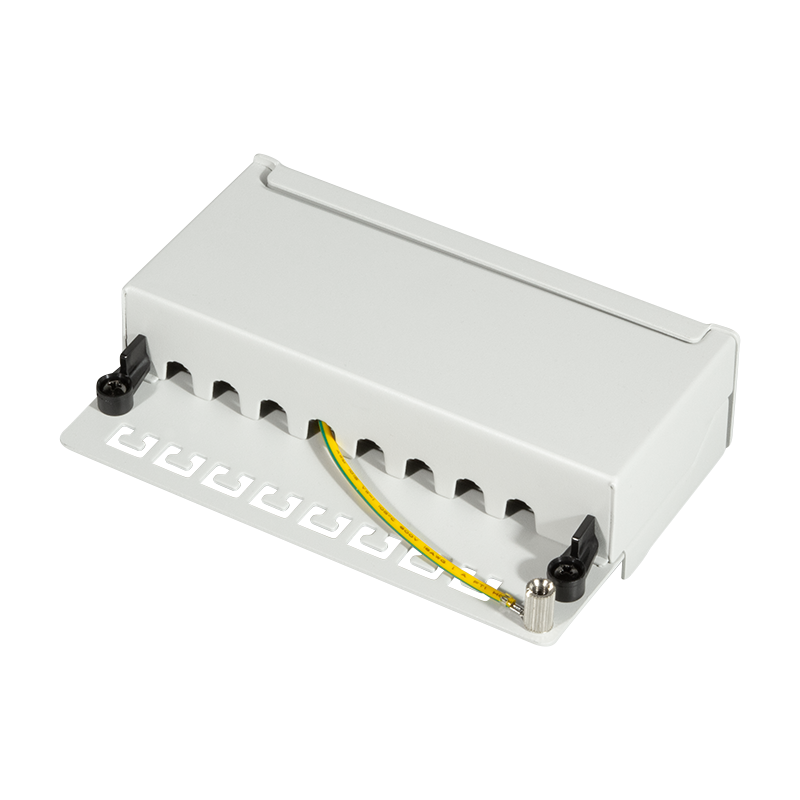 Logilink NP0016A Cat.6 Patch Panel 8 portos árnyékolt, asztali, világosszürke