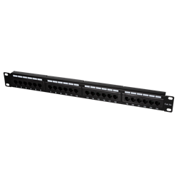 Logilink NP0027 Cat.5e Patch Panel 24 portos árnyékolatlan, 19" rack rögzítés, fekete