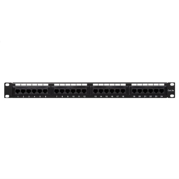Logilink NP0027 Cat.5e Patch Panel 24 portos árnyékolatlan, 19" rack rögzítés, fekete