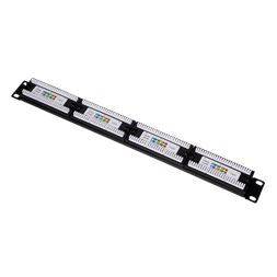 Logilink NP0027 Cat.5e Patch Panel 24 portos árnyékolatlan, 19" rack rögzítés, fekete