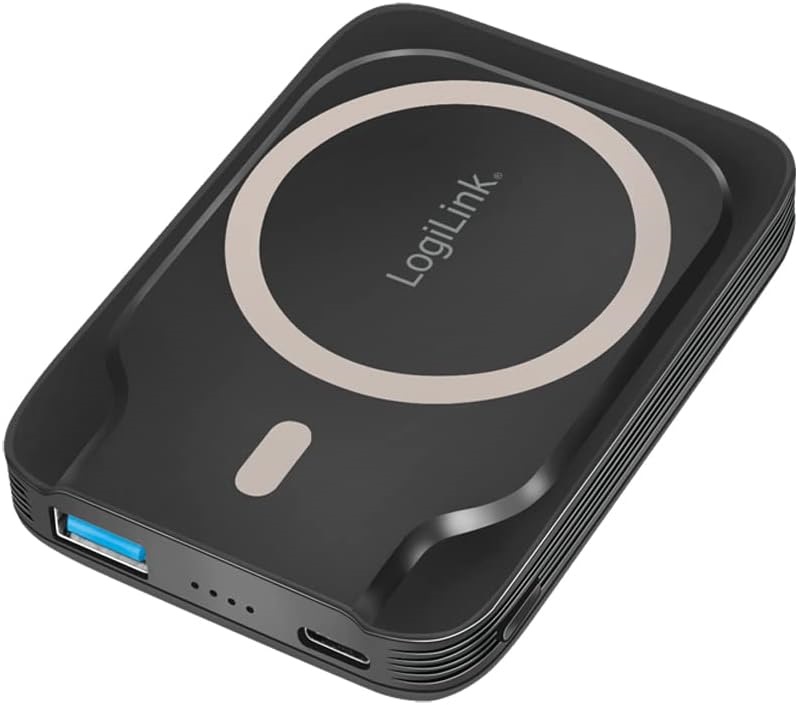 Logilink PA0287 Power bank 5000 mAh, vezeték nélküli töltés, USB-C PD 3.0 + USB-A QC 3.0