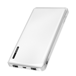 Logilink PA0316W Powerbank 10000 mAh, 2x USB-A, USB-C, mikro-USB, kapcsolási funkcióval, fehér