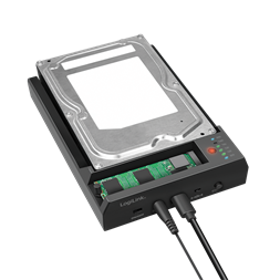 Logilink QP0031 USB 3.2 Gen 2 Quickport, 2-rekeszes, SATA HDD/SSD és M.2 NVMe SSD számára