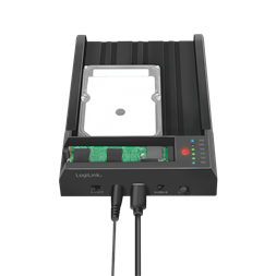 Logilink QP0031 USB 3.2 Gen 2 Quickport, 2-rekeszes, SATA HDD/SSD és M.2 NVMe SSD számára