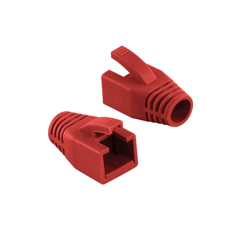 Logilink MP0035R RJ45 feszültségmentesítő védőburkolat, 8 mm, piros, 50 db