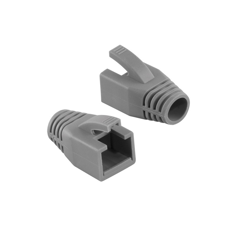 Logilink MP0034 RJ45 feszültségmentesítő védőburkolat, 8 mm, szürke, 10 db