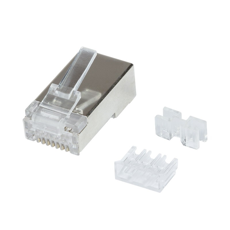 Logilink MP0070 RJ45 moduláris csatlakozó, Cat.6A, árnyékolt, vezetőlappal, 50 db