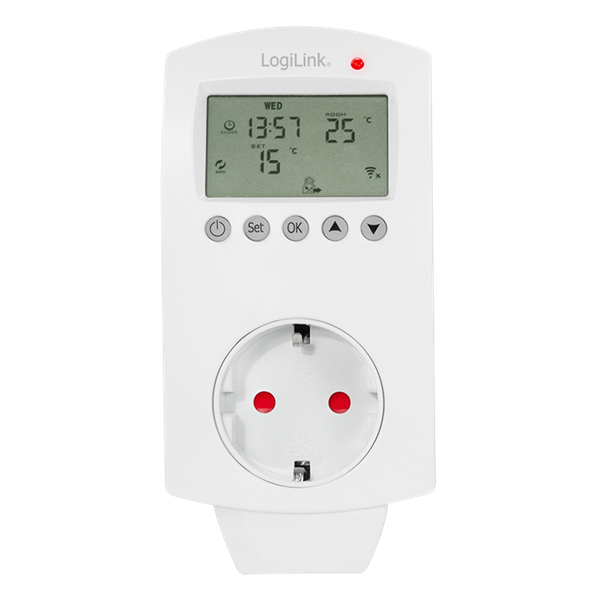 Logilink SH0106 Wi-Fi intelligens termosztát aljzat, 1 utas (CEE 7/3), Tuya kompatibilis