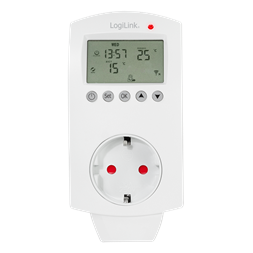 Logilink SH0106 Wi-Fi intelligens termosztát aljzat, 1 utas (CEE 7/3), Tuya kompatibilis