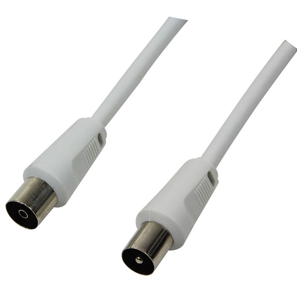 Logilink CA1061 TV antenna kábel, IEC /M - IEC /F, CCS, fehér, 2,5 m