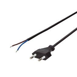 Logilink CP137 Tápkábel, CEE 7/16 nyitott vég, fekete, 1,5 m
