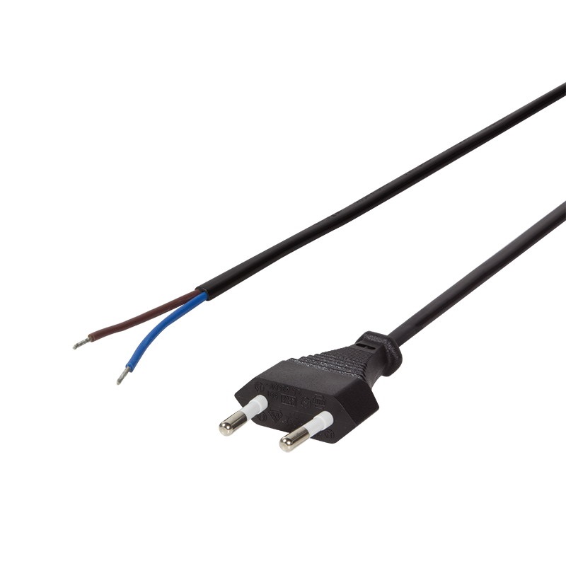 Logilink CP137 Tápkábel, CEE 7/16 nyitott vég, fekete, 1,5 m
