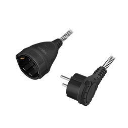 Logilink LPS104 Tápkábel hosszabbító, CEE 7/7 - CEE 7/3, textil kábel, 3 m