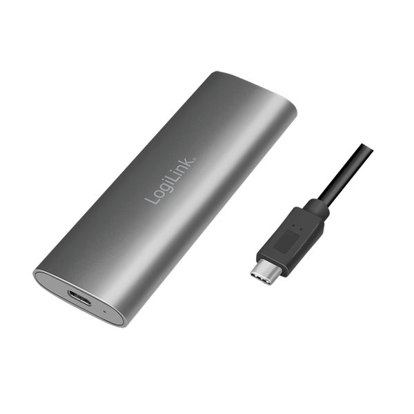 Logilink UA0389 USB 3.2 Gen 2x1 ház M.2 NVMe (PCIe) és SATA (NGFF) SSD-khez, ezüst