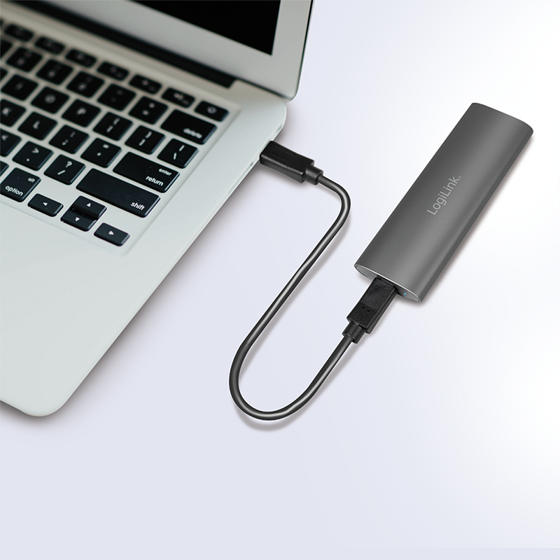 Logilink UA0389 USB 3.2 Gen 2x1 ház M.2 NVMe (PCIe) és SATA (NGFF) SSD-khez, ezüst